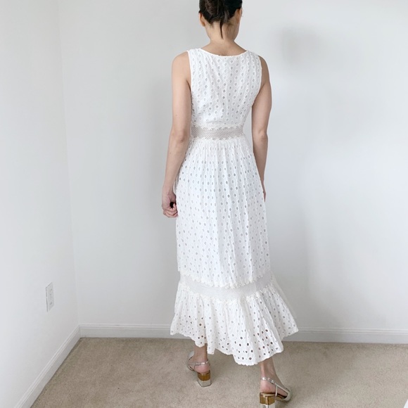 LOVELY White Crocheted Eyelet Dress - Picture 3 of 6